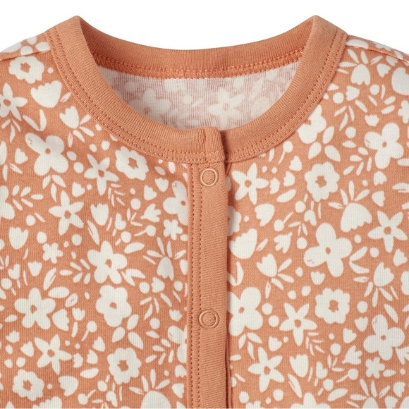 Modern Moments by Gerber Brown and White Long Sleeve Footless Onesie - Picture 3 of 4